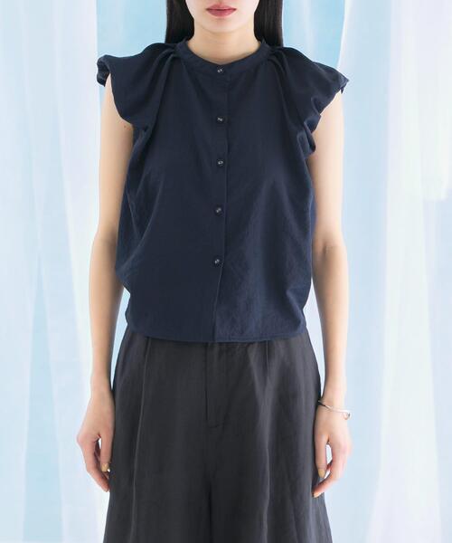 URBAN RESEARCH ROSSO WOMEN（アーバンリサーチ　ロッソ）の「パフスリーブブラウス（シャツ/ブラウス・レディース・ブラウン系その他/ネイビー/オフホワイト・FREE）」の16枚目の写真