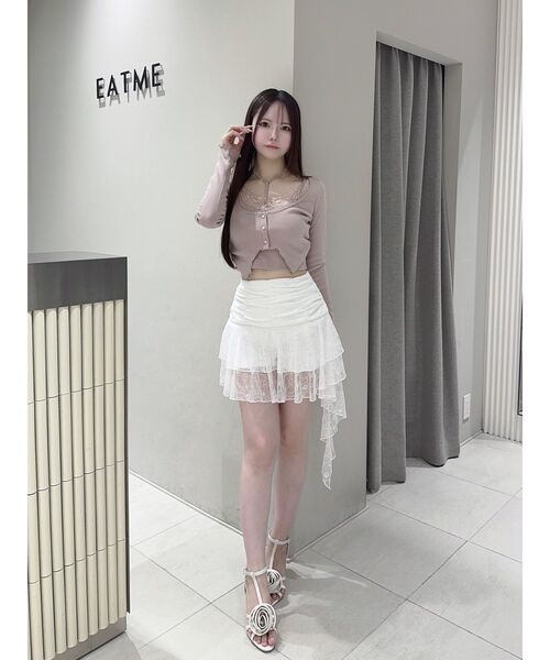 EATME(イートミー)の「レースアシンメトリースカート(スカート・レディース・オフホワイト/ブラック・MEDIUM/SMALL)」の3枚目の写真