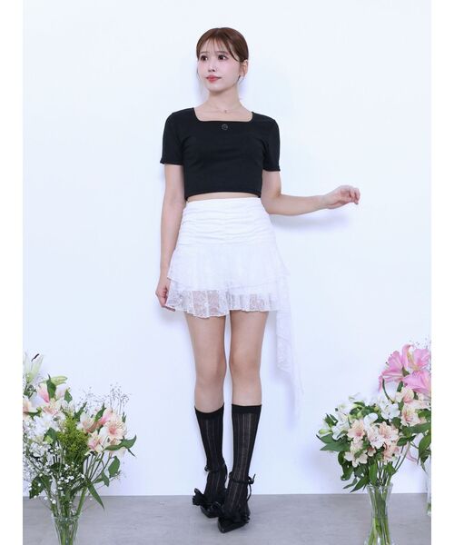 EATME(イートミー)の「レースアシンメトリースカート(スカート・レディース・オフホワイト/ブラック・MEDIUM/SMALL)」の10枚目の写真