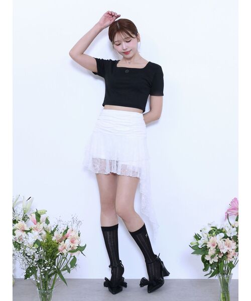 EATME(イートミー)の「レースアシンメトリースカート(スカート・レディース・オフホワイト/ブラック・MEDIUM/SMALL)」の11枚目の写真