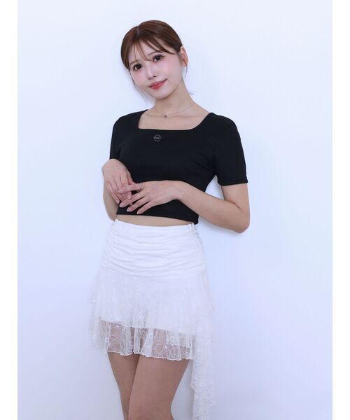 EATME(イートミー)の「レースアシンメトリースカート(スカート・レディース・オフホワイト/ブラック・MEDIUM/SMALL)」の12枚目の写真