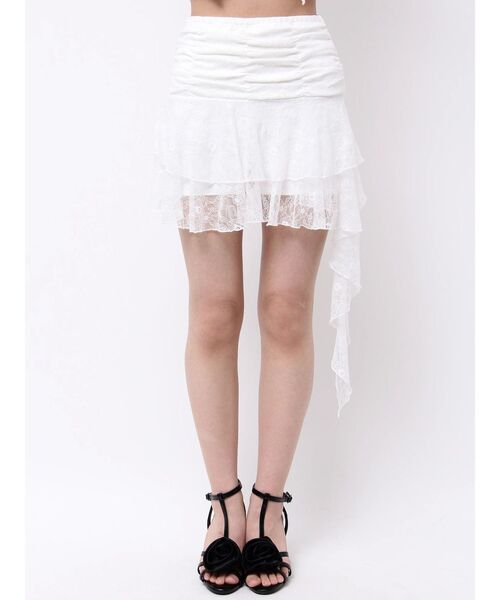 EATME(イートミー)の「レースアシンメトリースカート(スカート・レディース・オフホワイト/ブラック・MEDIUM/SMALL)」の16枚目の写真