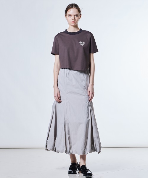 DOUBLE STANDARD CLOTHING（ダブルスタンダードクロージング）の「ライトワッシャータフタスカート（スカート・レディース・ブラック/ライトグレー/オフホワイト・38/36）」の5枚目の写真