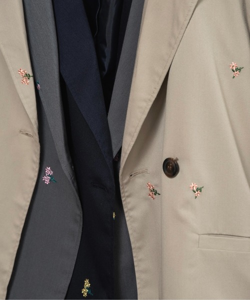lawgy（ラウジー）の「embroidery flower jacket / エンブロイダリーフラワージャケット（テーラードジャケット・レディース・グレー/ネイビー/ベージュ・FREE）」の9枚目の写真