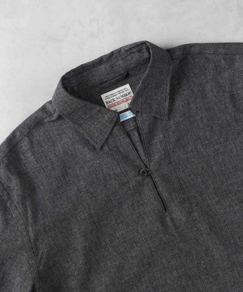 BACK NUMBER(バックナンバー)の「BACK NUMBER(バックナンバー)【メンズ】「COOL MAX」麻混スキッパー七分シャツ(シャツ/ブラウス・メンズ・ブラック/ベージュ/その他3/その他1・S/M/L/XL)」の11枚目の写真