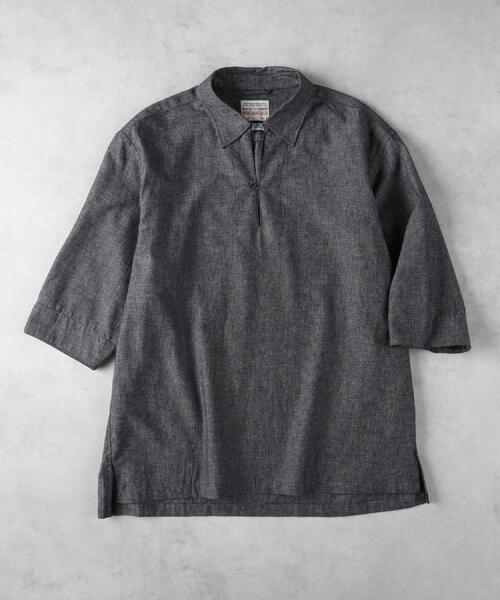BACK NUMBER(バックナンバー)の「BACK NUMBER(バックナンバー)【メンズ】「COOL MAX」麻混スキッパー七分シャツ(シャツ/ブラウス・メンズ・ブラック/ベージュ/その他3/その他1・S/M/L/XL)」の13枚目の写真