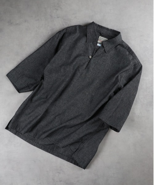 BACK NUMBER（バックナンバー）の「【BACK NUMBER】ＣＯＯＬＭＡＸ麻混スキッパー（シャツ/ブラウス・メンズ・ブラック/ベージュ/その他3/その他1・S/M/L/XL）」の3枚目の写真