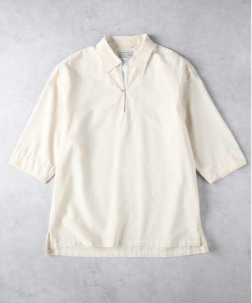 BACK NUMBER】COOLMAX麻混スキッパー（シャツ/ブラウス