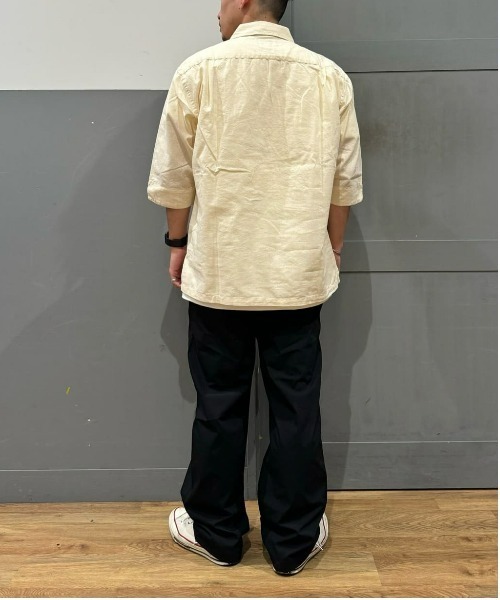 BACK NUMBER（バックナンバー）の「【BACK NUMBER】ＣＯＯＬＭＡＸ麻混スキッパー（シャツ/ブラウス・メンズ・ブラック/ベージュ/その他3/その他1・S/M/L/XL）」の16枚目の写真