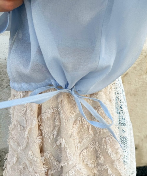 DOUBLE NAME（ダブルネーム）の「ダブルポケットショートシアーシャツ（シャツ/ブラウス・レディース・ブラック/ブルー/シルバー・FREE）」の21枚目の写真