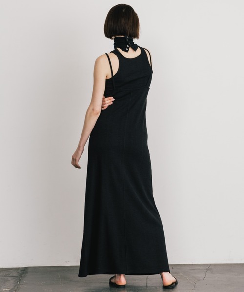 CREDONA(クレドナ)の「SLAB RIB TANK SET DRESS/スラブリブタンクセットドレス(ワンピース・レディース・ブラック/バーガンディー・FREE)」の13枚目の写真