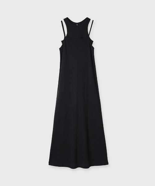 CREDONA(クレドナ)の「SLAB RIB TANK SET DRESS/スラブリブタンクセットドレス(ワンピース・レディース・ブラック/バーガンディー・FREE)」の8枚目の写真