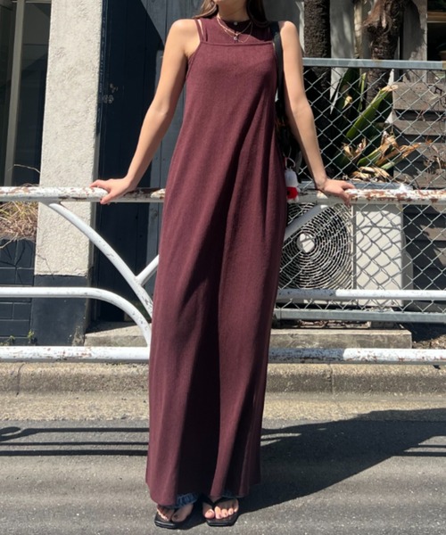 CREDONA(クレドナ)の「SLAB RIB TANK SET DRESS/スラブリブタンクセットドレス(ワンピース・レディース・ブラック/バーガンディー・FREE)」の15枚目の写真