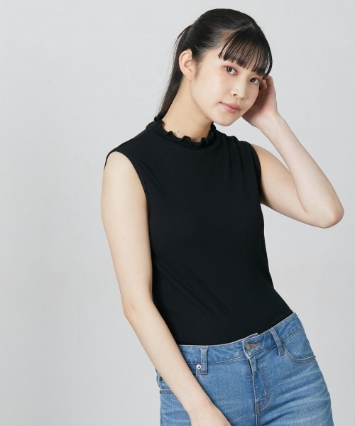 nissen(ニッセン)の「【販売終了】リブハイネックノースリーブインナー(タンクトップ・レディース・グレイッシュベージュ/ブラック・LL/3L/S/M/L)」の6枚目の写真