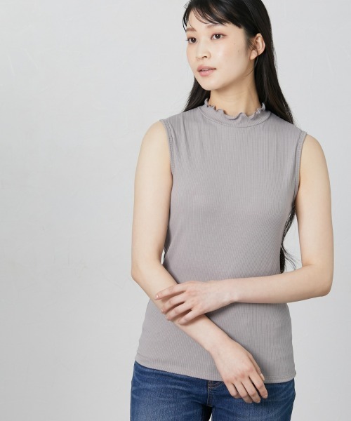 nissen(ニッセン)の「【販売終了】リブハイネックノースリーブインナー(タンクトップ・レディース・グレイッシュベージュ/ブラック・LL/3L/S/M/L)」の11枚目の写真