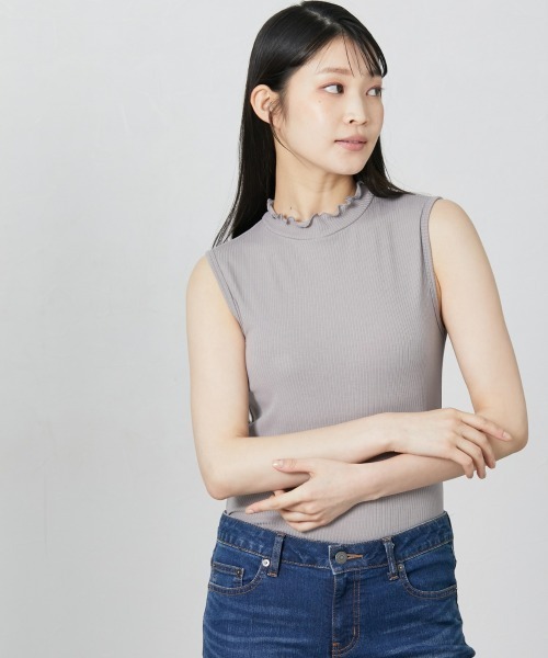 nissen(ニッセン)の「【販売終了】リブハイネックノースリーブインナー(タンクトップ・レディース・グレイッシュベージュ/ブラック・LL/3L/S/M/L)」の13枚目の写真