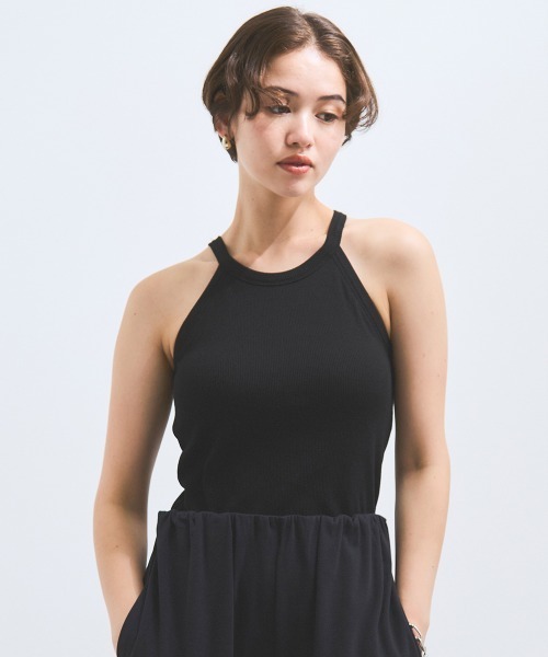 VICKY（ビッキー）の「カップツキホルターネックタンクトップ≪手洗い可能≫（タンクトップ・レディース・ピンク/オフホワイト/ブラック・M）」の3枚目の写真