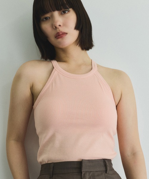 VICKY（ビッキー）の「カップツキホルターネックタンクトップ≪手洗い可能≫（タンクトップ・レディース・ピンク/オフホワイト/ブラック・M）」の5枚目の写真