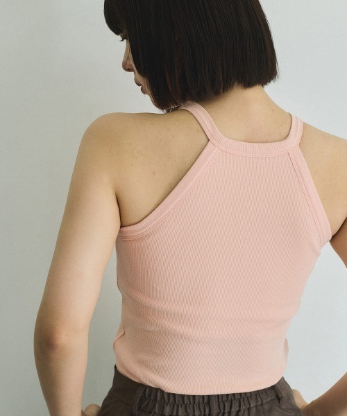 VICKY（ビッキー）の「カップツキホルターネックタンクトップ≪手洗い可能≫（タンクトップ・レディース・ピンク/オフホワイト/ブラック・M）」の8枚目の写真