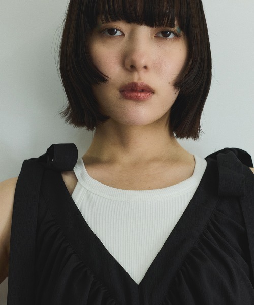 VICKY（ビッキー）の「カップツキホルターネックタンクトップ≪手洗い可能≫（タンクトップ・レディース・ピンク/オフホワイト/ブラック・M）」の12枚目の写真