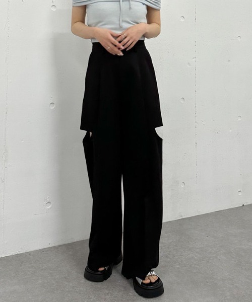 CARUSO スラックス　ベルトレス　BLACK 美品 13031002025-11.jpg