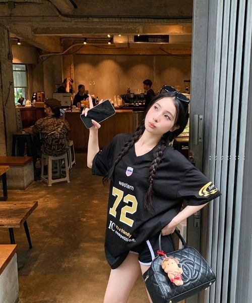 ユニフォームTシャツ ウンチェ ナンバー ブロークコア Y2K 韓国 ルセラ着用 ユニフォームTシャツ ウンチェ ナンバー ブロークコア Y2K 韓国