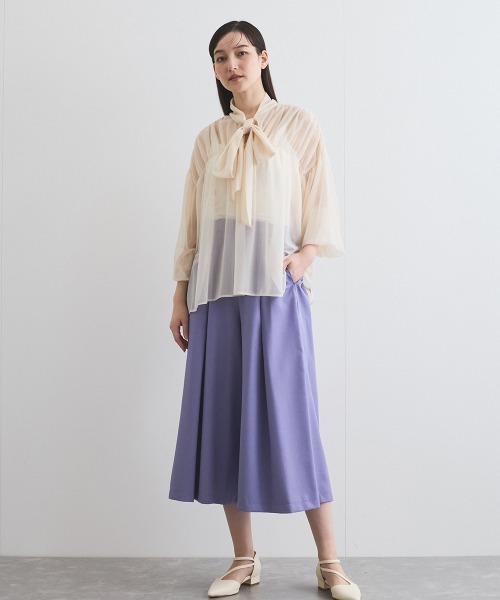 ketty(ケティ)の「シアーボウタイギャザーブラウス≪手洗い可能≫(シャツ/ブラウス・レディース・レッド/オフホワイト・M)」の13枚目の写真