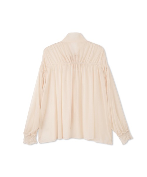 ketty(ケティ)の「シアーボウタイギャザーブラウス≪手洗い可能≫(シャツ/ブラウス・レディース・レッド/オフホワイト・M)」の4枚目の写真