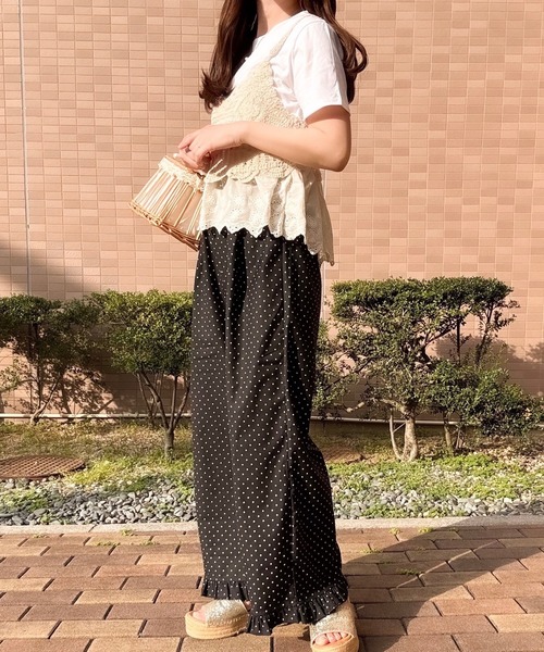 merrylatte(メリーラテ)の「かぎ編みレースビスチェ&Tシャツセット(その他トップス・レディース・アイボリー・FREE)」の7枚目の写真