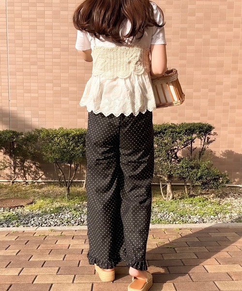 merrylatte(メリーラテ)の「かぎ編みレースビスチェ&Tシャツセット(その他トップス・レディース・アイボリー・FREE)」の8枚目の写真