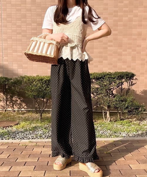merrylatte(メリーラテ)の「かぎ編みレースビスチェ&Tシャツセット(その他トップス・レディース・アイボリー・FREE)」の9枚目の写真