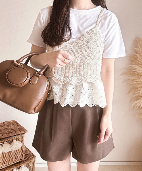 merrylatte(メリーラテ)の「かぎ編みレースビスチェ&Tシャツセット(その他トップス・レディース・アイボリー・FREE)」の11枚目の写真