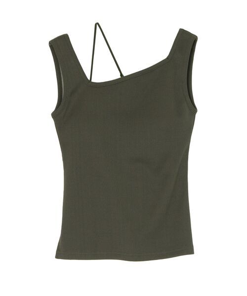 UN3D.（アンスリード）の「PAD IN SLANT RIB TANK / パッドインスラントリブタンク（タンクトップ・レディース・カーキ/グレー/ブラック・38/36）」の3枚目の写真