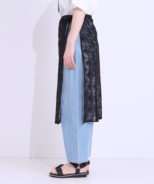 SHOO・LA・RUE(シューラルー)の「【洗える】チュール刺繍ラップスカート(スカート・レディース・アイボリー/ブラック・00)」の13枚目の写真