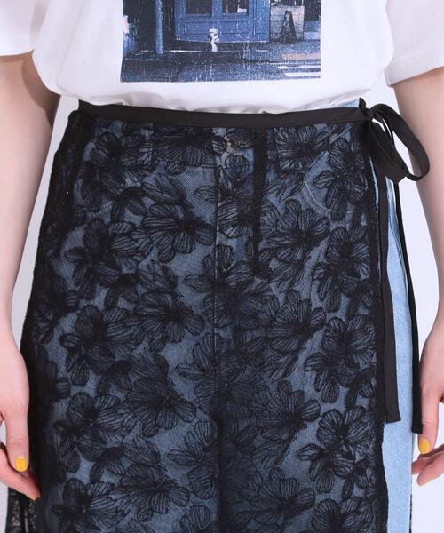 SHOO・LA・RUE(シューラルー)の「【洗える】チュール刺繍ラップスカート(スカート・レディース・アイボリー/ブラック・00)」の15枚目の写真