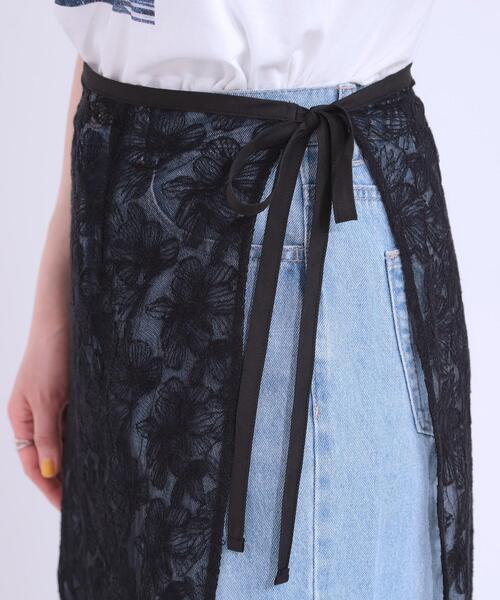 SHOO・LA・RUE(シューラルー)の「【洗える】チュール刺繍ラップスカート(スカート・レディース・アイボリー/ブラック・00)」の16枚目の写真