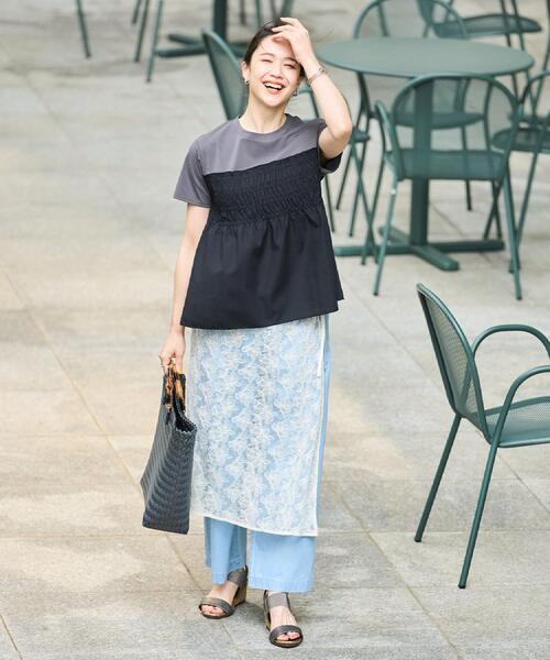 SHOO・LA・RUE(シューラルー)の「【洗える】チュール刺繍ラップスカート(スカート・レディース・アイボリー/ブラック・00)」の18枚目の写真