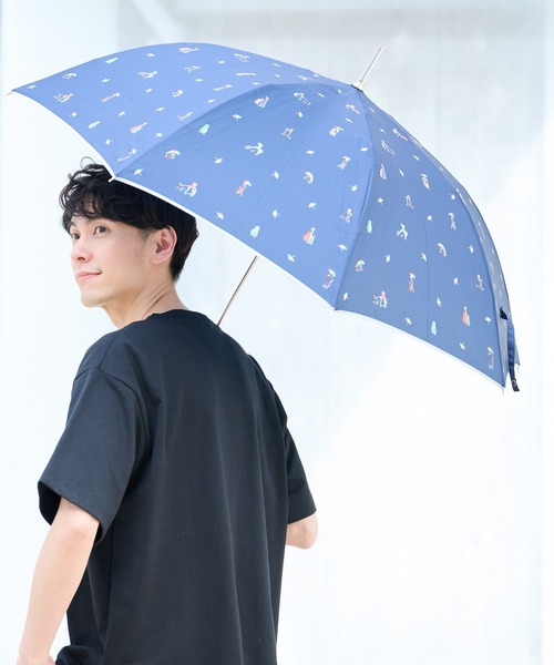 Arnold Palmer（アーノルドパーマー）の「アート総柄 晴雨兼用 シェア 長傘（長傘・レディース・ネイビー/ベージュ・F）」の7枚目の写真