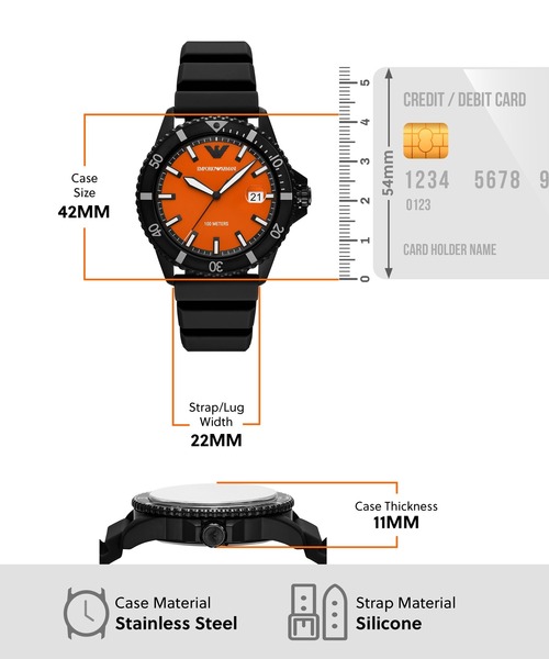 EMPORIO ARMANI(エンポリオアルマーニ)の「エンポリオ・アルマーニ 腕時計 メンズ アナログ シリコン AR11684(アナログ腕時計・メンズ・ブラック・FREE)」の5枚目の写真