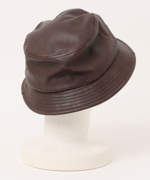 AVIREX（アヴィレックス）の「【78】【AVIREX】SYNTHETIC LEATHER BUCKET HAT（ハット・メンズ・ブラウン/ブラック・FREE）」の3枚目の写真