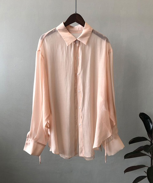 フォースメント Forcement バックリボンシアーシャツ （ピンク） Forcement（フォースメント） バックリボンシアーシャツ