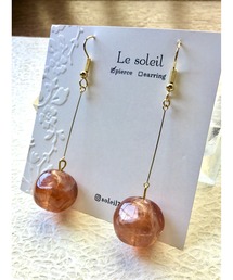 【Le soleil】琥珀色 ドイツ製アクリルピアス(MA)