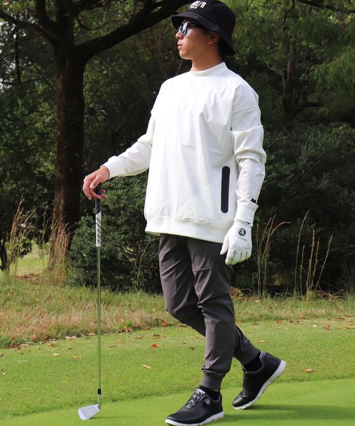 LUXE/R GOLF(ラグジュ ゴルフ)の「(RM)【LUXE/R GOLF】ストレッチ ブロード 防水 ファスナー イージー ジョガーパンツ(チノパンツ・メンズ・チャコールグレー/カーキ/ブラック・L/XL/M)」の8枚目の写真