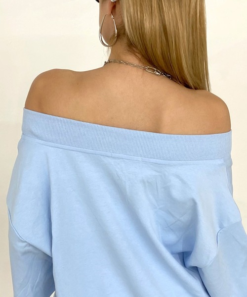 non-hedge（ノンヘッジ）の「スピンドルオフショルトップスショートパンツセットアップ（セットアップ・レディース・ブルー/オートミール/ブラック・FREE）」の22枚目の写真