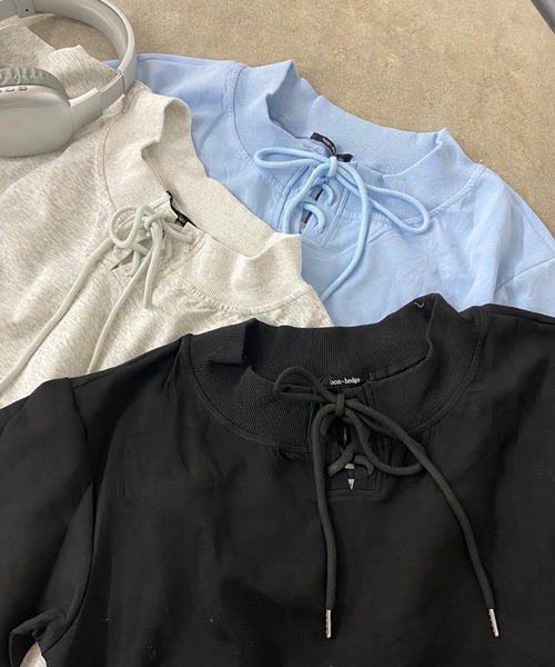 non-hedge（ノンヘッジ）の「スピンドルオフショルトップスショートパンツセットアップ（セットアップ・レディース・ブルー/オートミール/ブラック・FREE）」の6枚目の写真