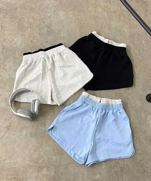 韓国 セットアップ ドルマンニット オフショル ショートパンツ ドルマンスリーブニット＆フィットパンツ セットアップ | EYARN