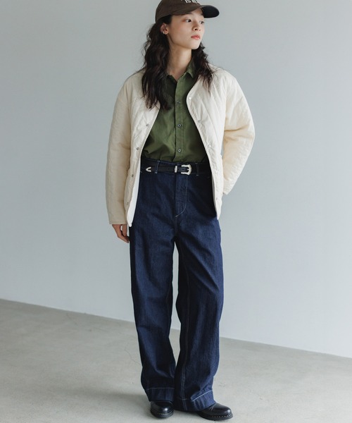 D.M.G.（ドミンゴ）の「[D.M.G / ディーエムジー] 10ozジェルドデニム ワークストレートパンツ（デニムパンツ・レディース・ワンウォッシュ・L/M/S/SS）」の4枚目の写真