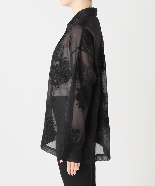 JOURNAL STANDARD（ジャーナルスタンダード）の「《追加2》シアーレースビッグシャツ（シャツ/ブラウス・レディース・ブラック・FREE）」の13枚目の写真