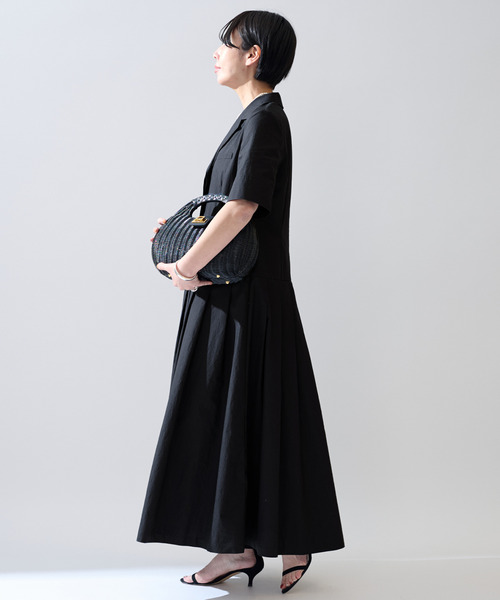 VERMEIL par iena（ヴェルメイユパーイエナ）の「《追加》コットンリネンタイプライターワンピース（ワンピース・レディース・ブラック/ネイビー・38/36）」の5枚目の写真