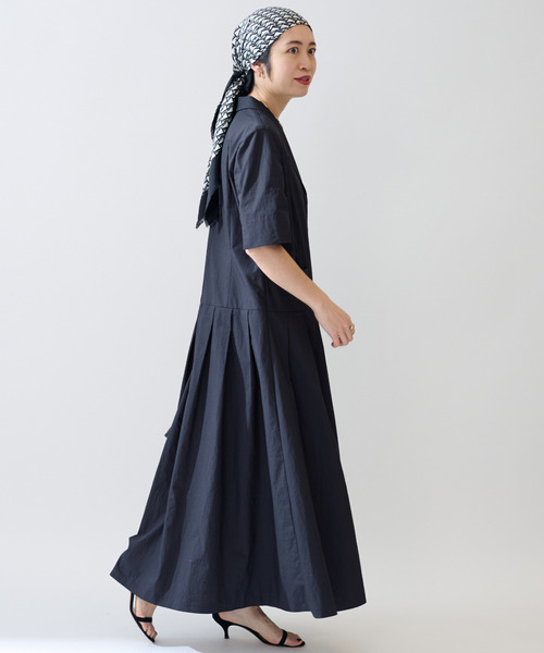 VERMEIL par iena（ヴェルメイユパーイエナ）の「《追加》コットンリネンタイプライターワンピース（ワンピース・レディース・ブラック/ネイビー・38/36）」の10枚目の写真